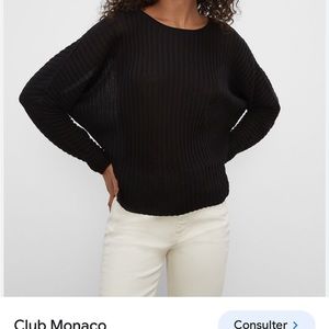 ✨2 for 40✨ Club Monaco dolman-sleeve knit sweater black L 100% wool